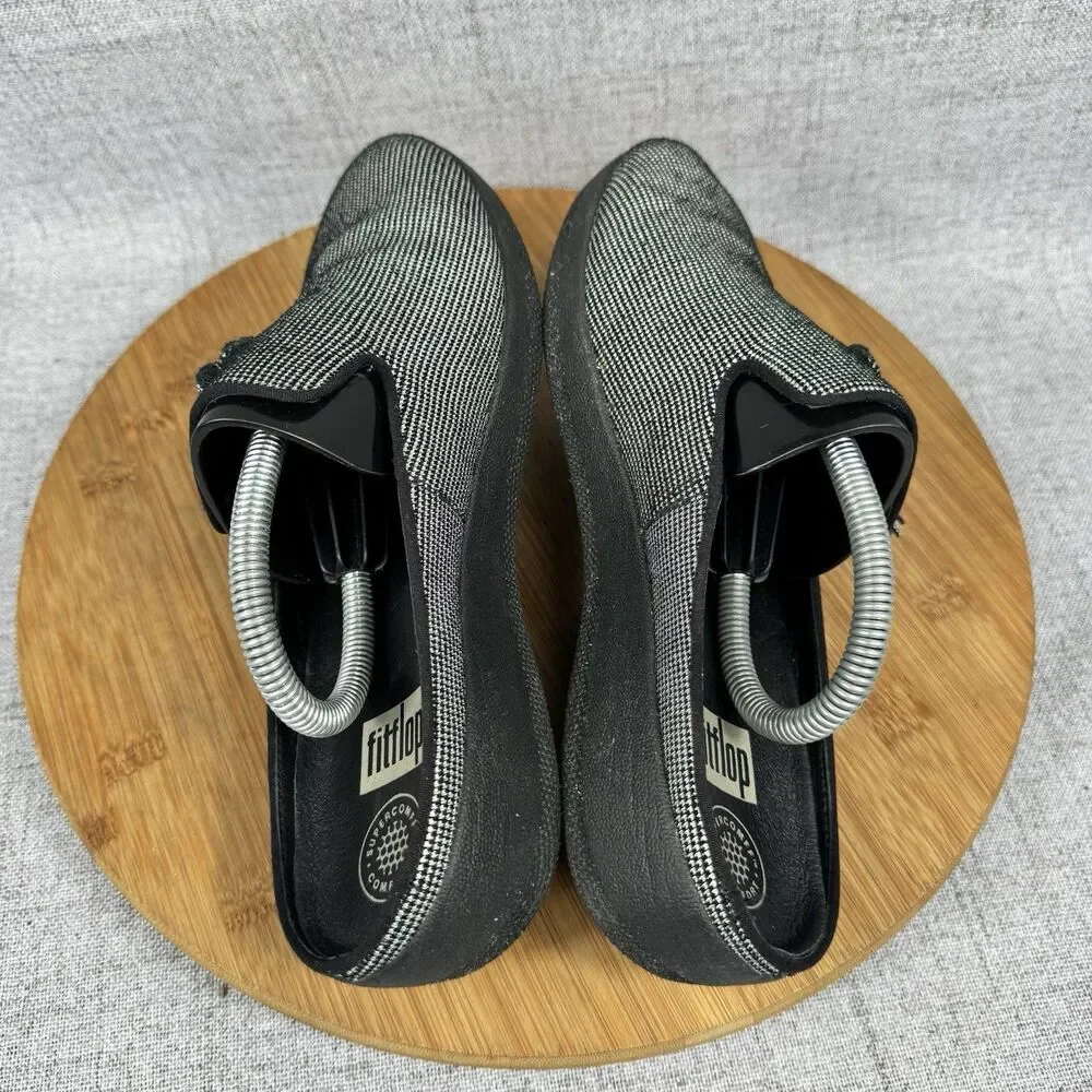 Fitflop Superskate Houndstooth Slip-On Loafers Shoes Women's Size 8.5